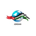 World with jordan flag